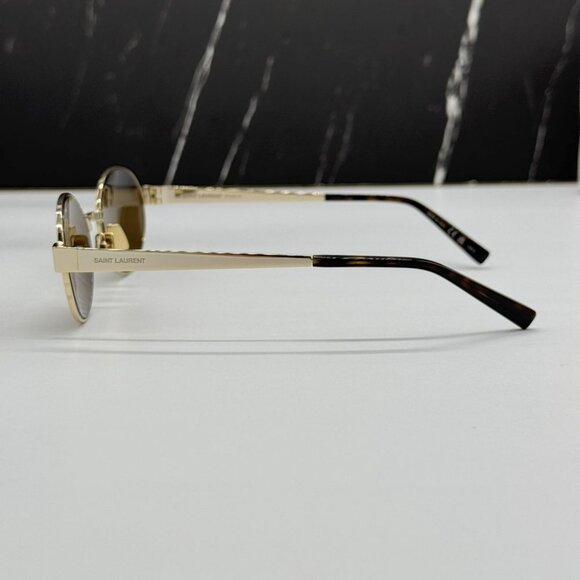 NEW SAINT LAURENT SL692 004 SUNGLASSES WOMEN OVAL GOLD EYEWEAR SL 692 004 - Picture 10 of 13